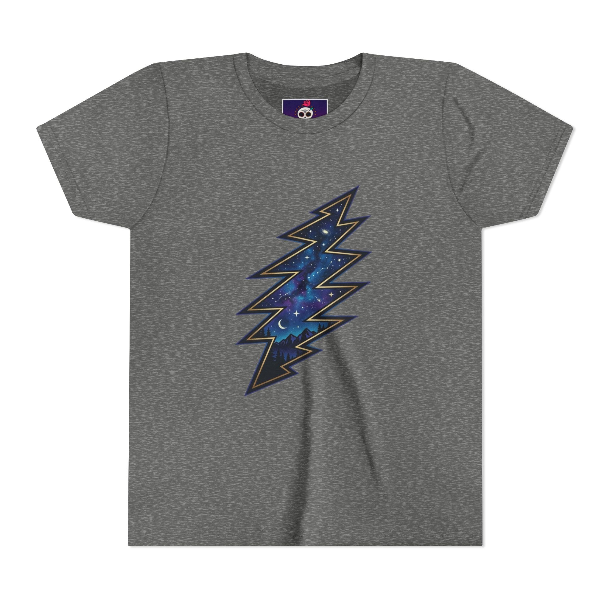 Grateful Dead Galaxy Lightning Bolt Youth Tee | Space Nebula Bolt Shirt