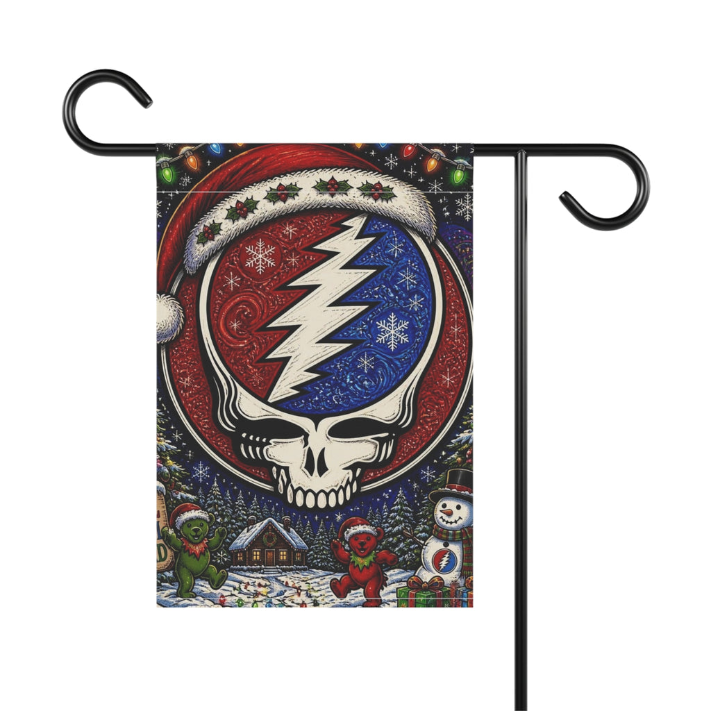 Steal Your Face Santa Skull Garden Flag | House Banner, Holiday Grateful Dead Décor