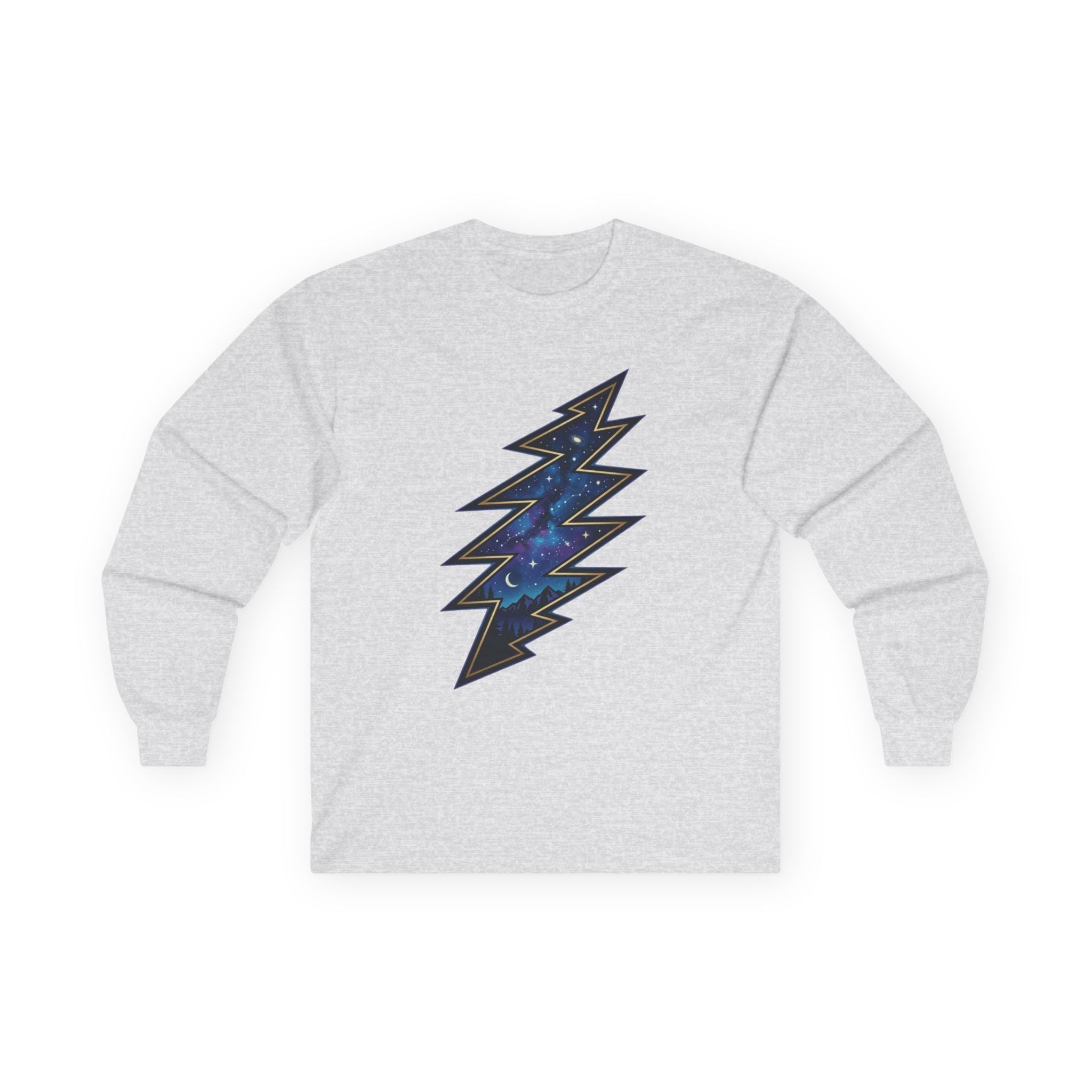 Galaxy Lightning Bolt Long Sleeve Tee | Space Skull Grateful Dead Inspired