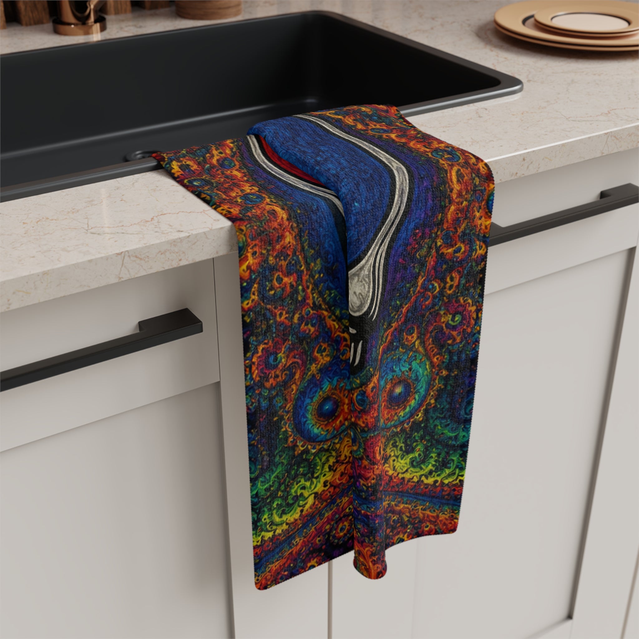 Steal Your Face Skull Microfiber Tea Towel | Psychedelic Grateful Dead Lightning Bolt