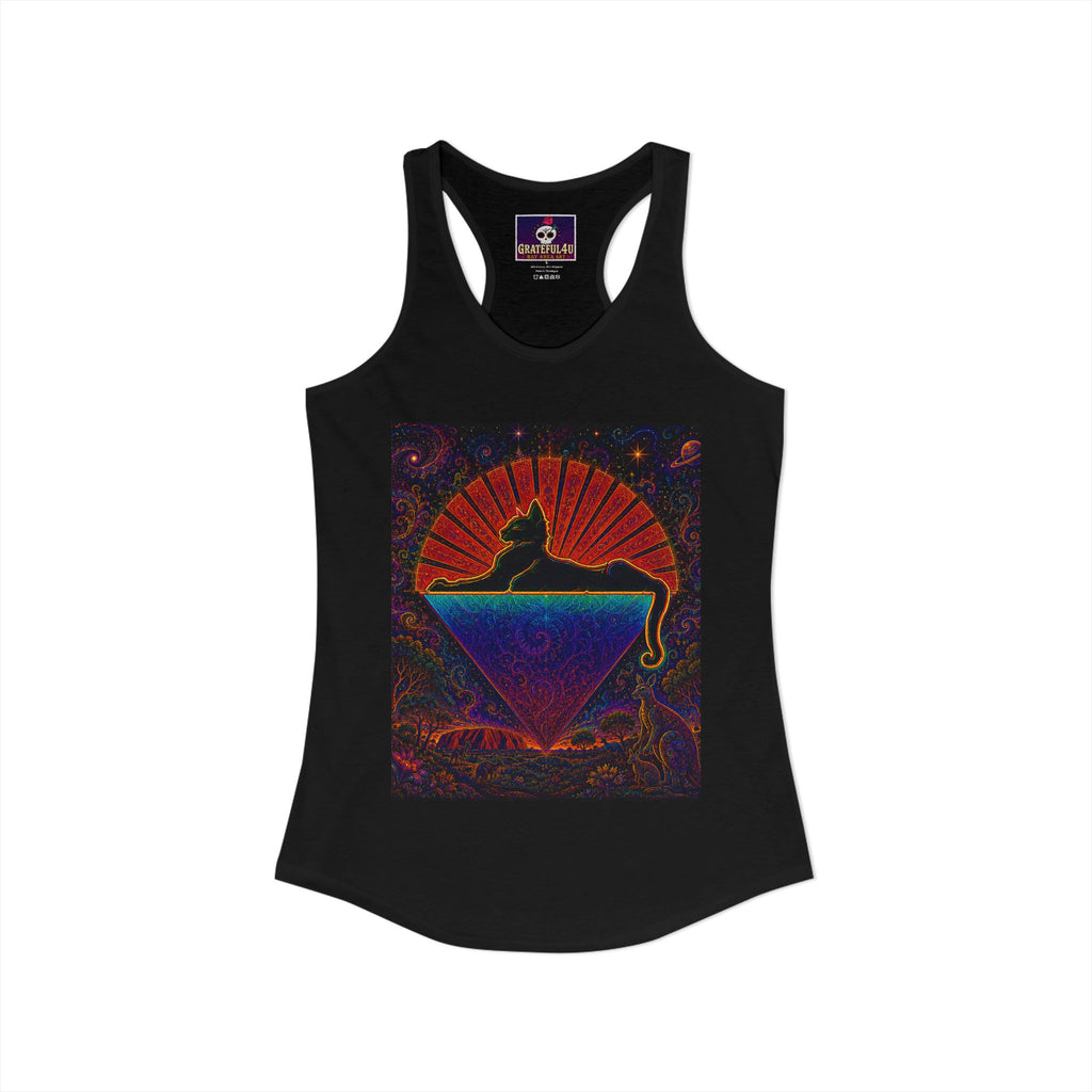 cats down under the stars Women's Ideal Racerback Tank, gift for deadhead, grateful dead inspired
