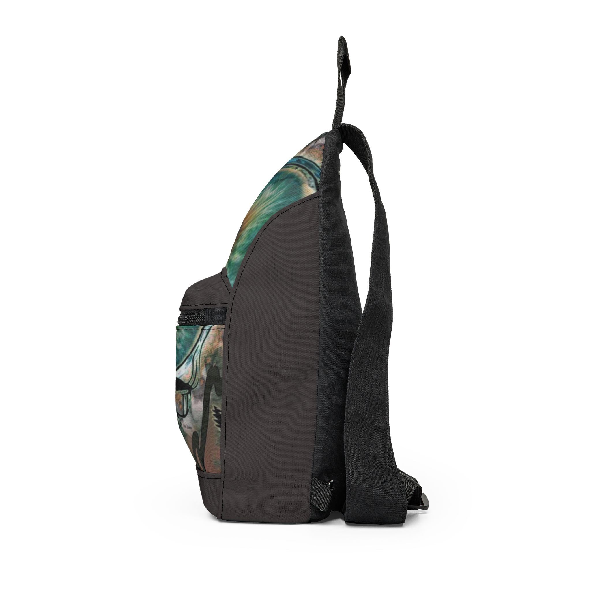Grateful Dead Sunflower Skull artwork Sling Bag | Boho Psychedelic Floral Skull