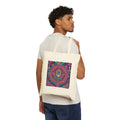 Psychedelic Skull Key Tote Bag | Colorful Mandala Art, Cotton Canvas