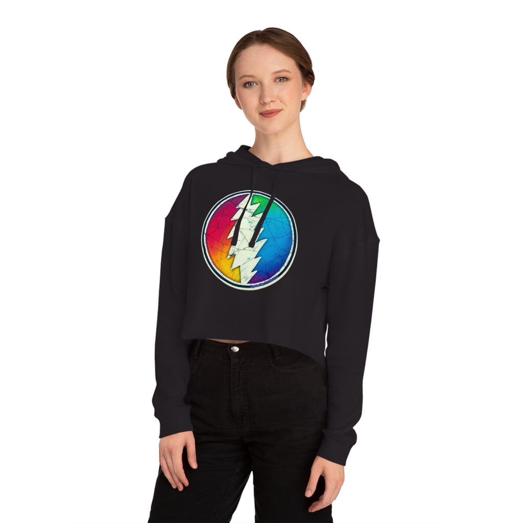 Grateful Dead Bears Cropped Hooded Sweatshirt | Vintage Band Hoodie