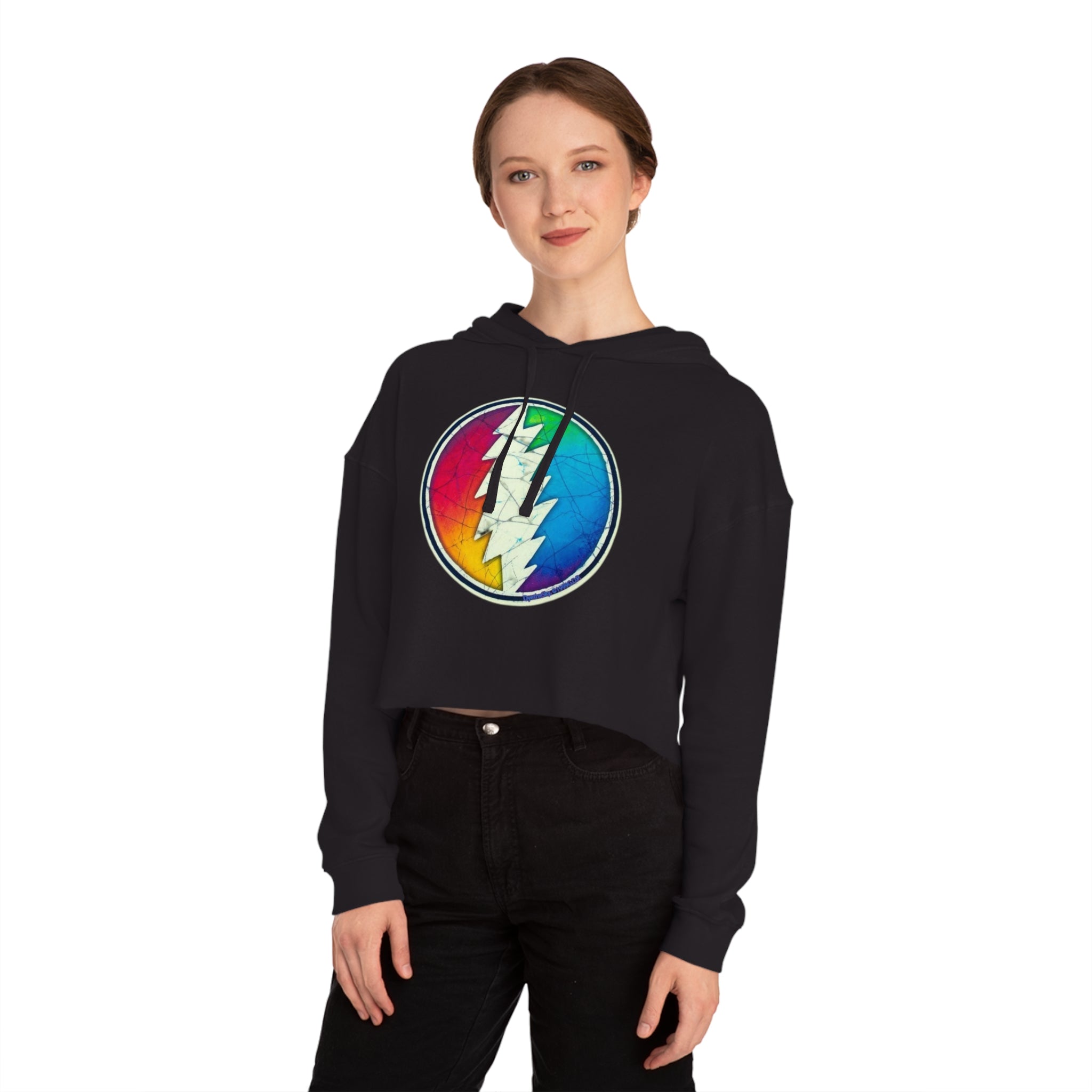 Grateful Dead Bears Cropped Hooded Sweatshirt | Vintage Band Hoodie