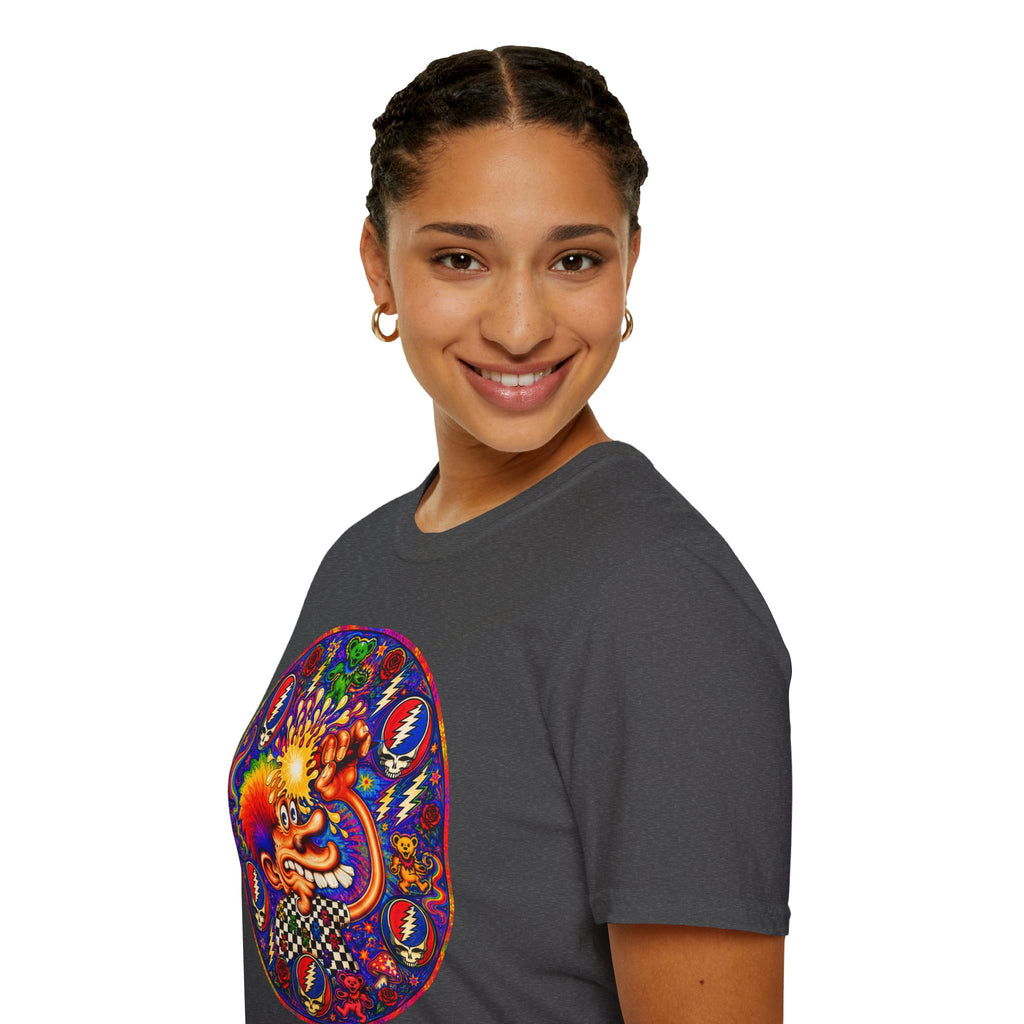 Psychedelic Grateful Dead T-Shirt | Retro Rainbow Skull Lightning