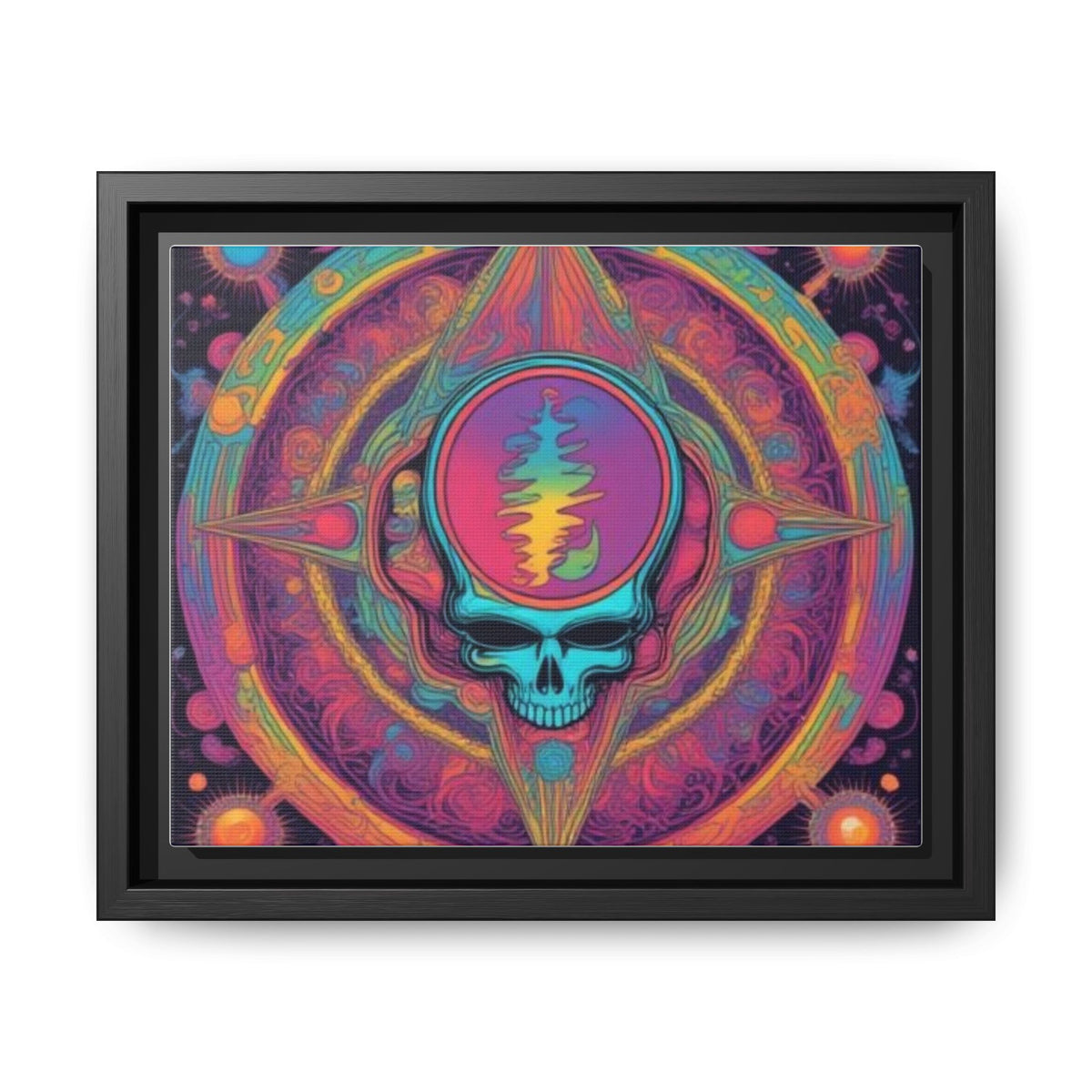 Psychedelic Skull Mandala Matte Canvas
