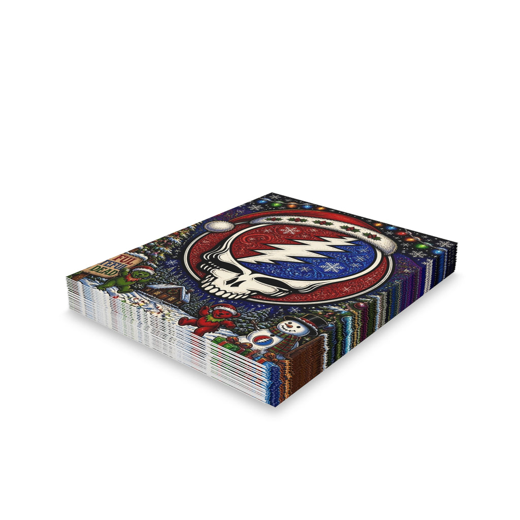 Grateful Dead Steal Your Face Santa Greeting Cards