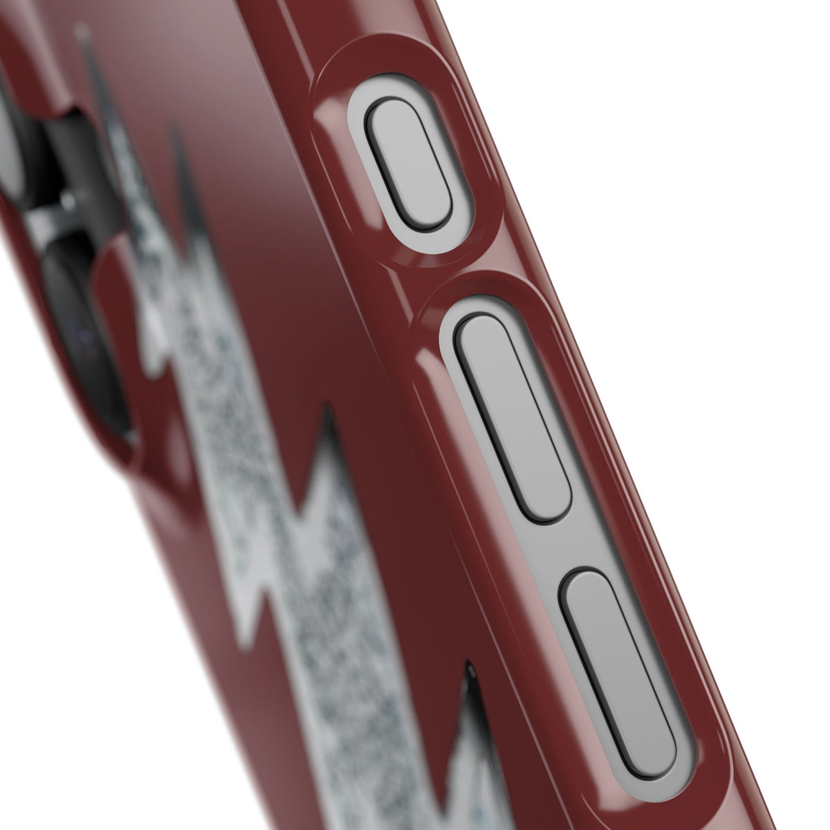 Silver Lightning Bolt Slim Case | Phone Case, Burgundy Background, gift for deadhead