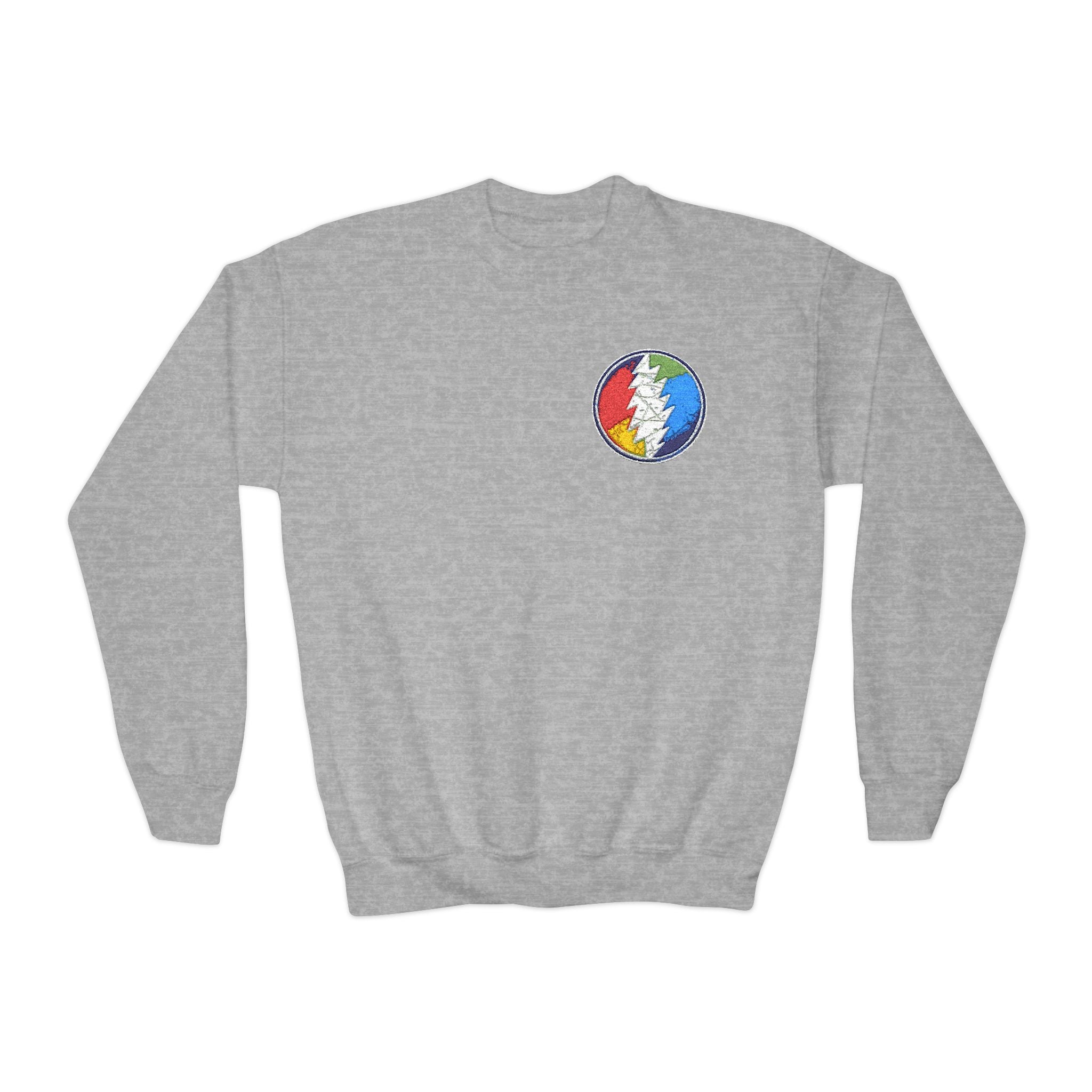 Grateful Dead Steal Your Face Logo Youth Crewneck Sweatshirt | Band Skull Patch