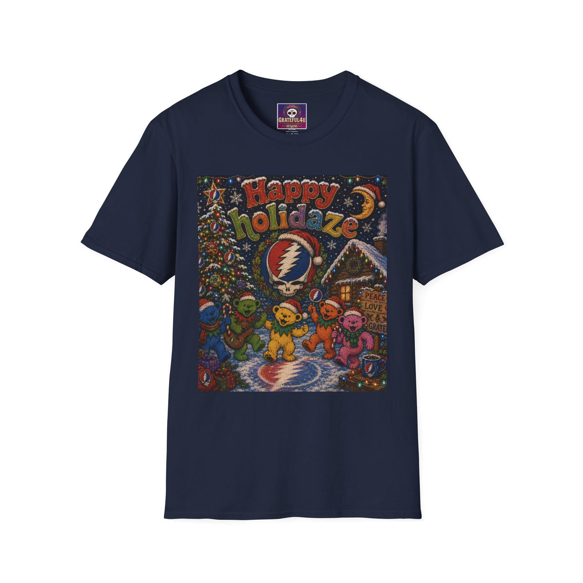 Happy Holidaze Grateful Dead Holiday T-Shirt | Steal Your Face Santa Christmas Tee