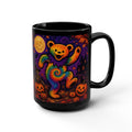 Tie-Dye Dancing Bear Halloween Mug, gift for a deadhead, Grateful Dead,  | 15oz Black Ceramic