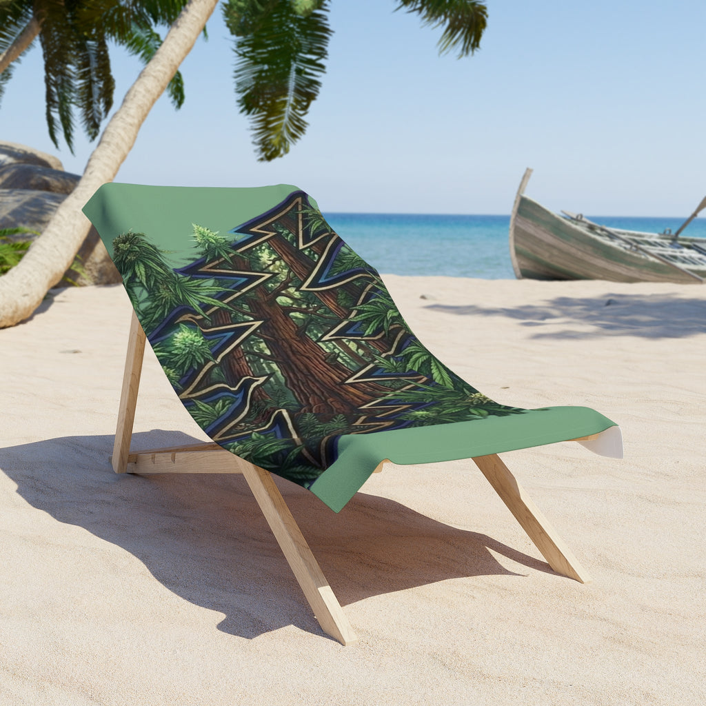 Grateful Dead Norcal Redwood  Tree Beach Towel | Forest Zigzag Design, gift for a deadhead