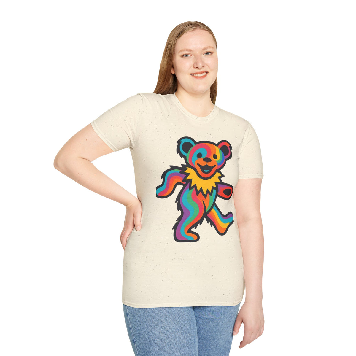 Colorful Dancing Bear T-Shirt | Rainbow Psychedelic Grateful Dead Style