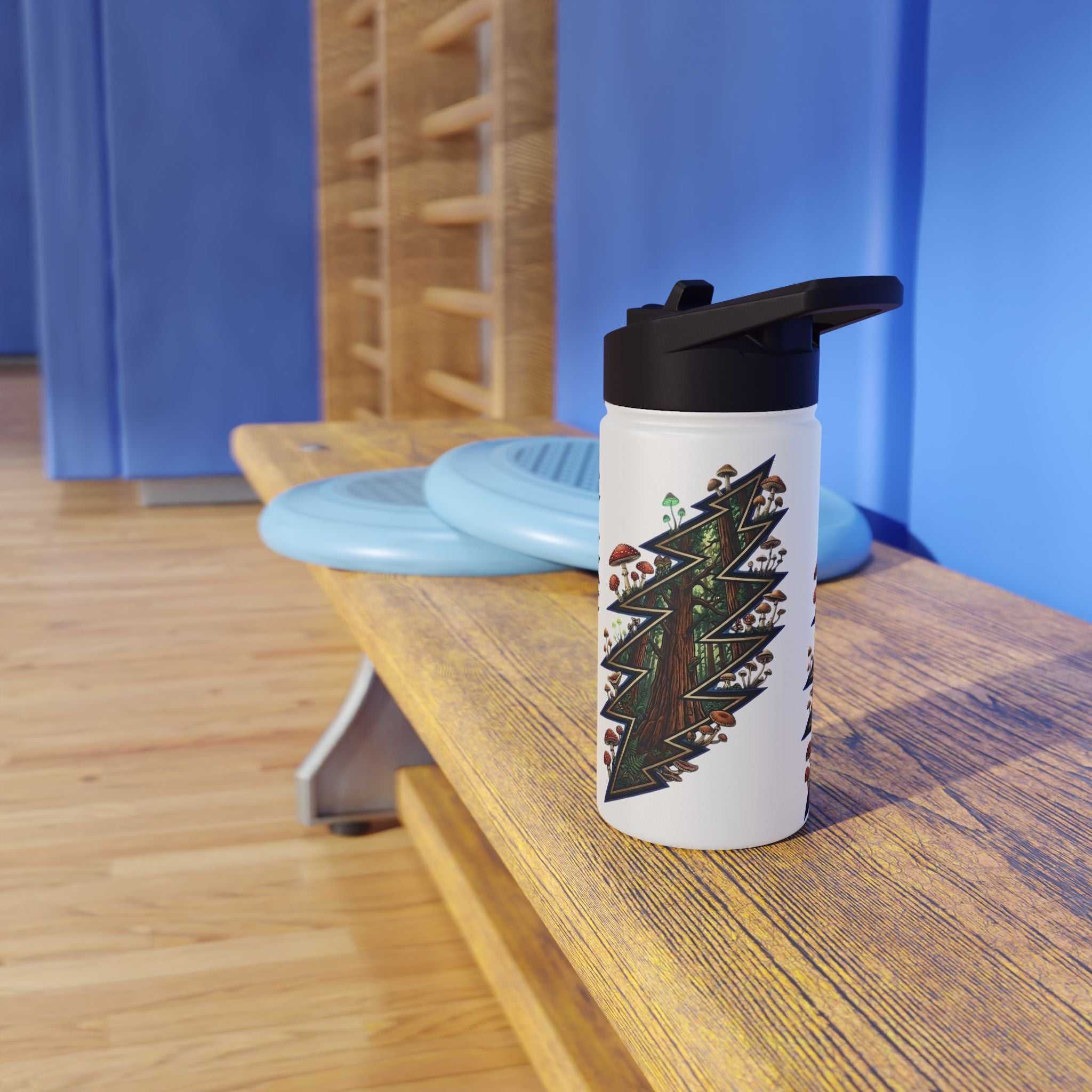 Grateful Dead Woodland Mushroom Lightning Bolt Stainless Steel Water Bottle