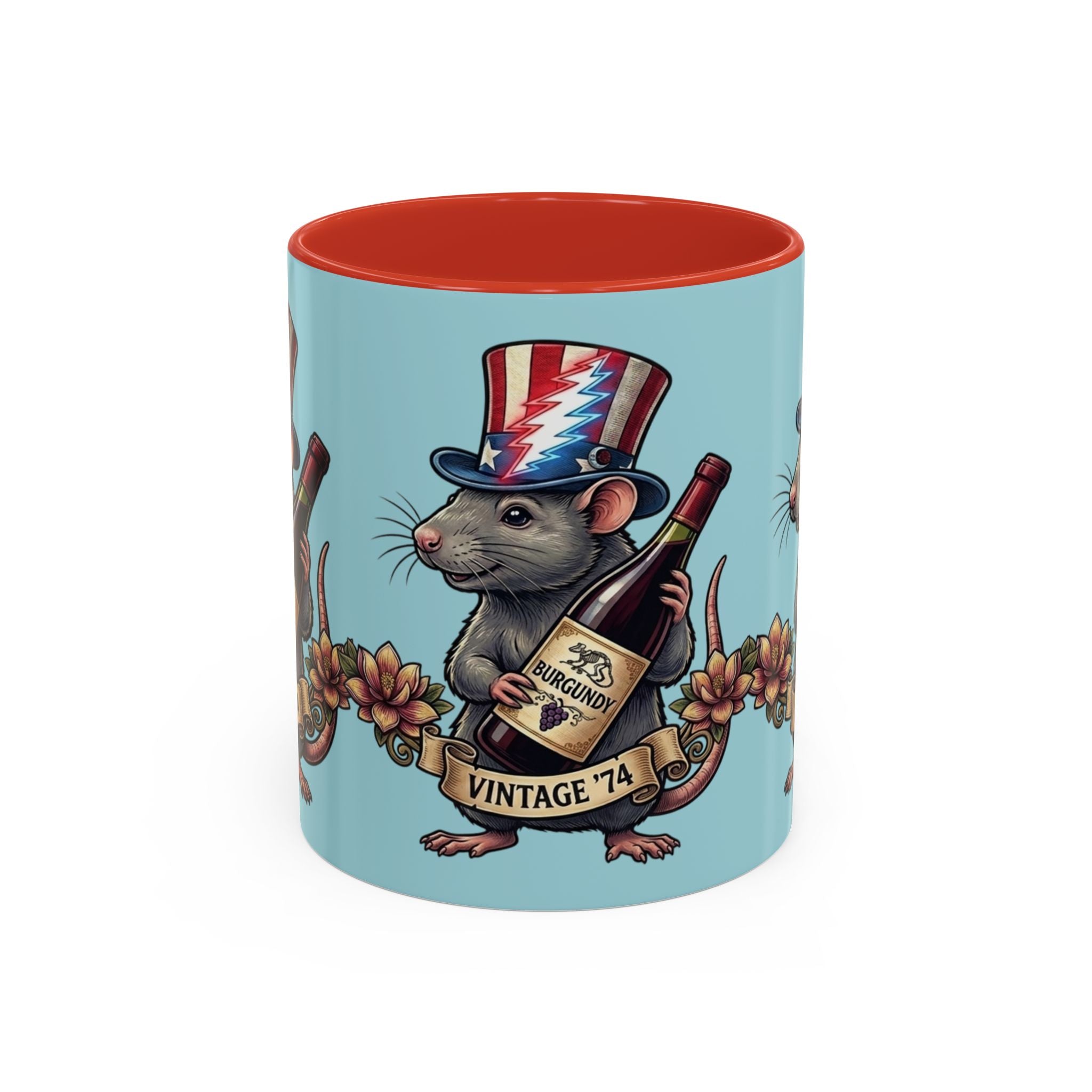 Grateful Dead Wharf rat  Accent Coffee Mug | Vintage '74 , gift for a deadhead dad, mom, friend, brother