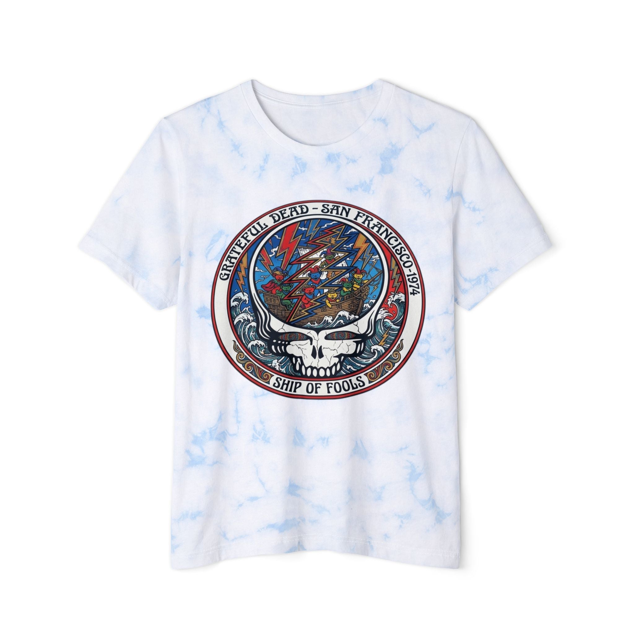 Steal Your Face Skull Grateful Dead T-Shirt | Tie Dye Band Tee, Ship of fools, Gift for a Deadhead friend, dad, mom, brother, grandpa