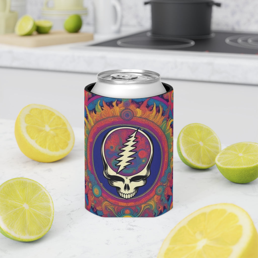 Psychedelic Steal Your Face Can Cooler | Skull Lightning Bolt Cooler