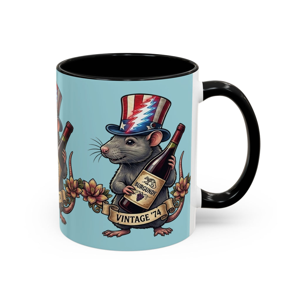 Grateful Dead Wharf rat  Accent Coffee Mug | Vintage '74 , gift for a deadhead dad, mom, friend, brother