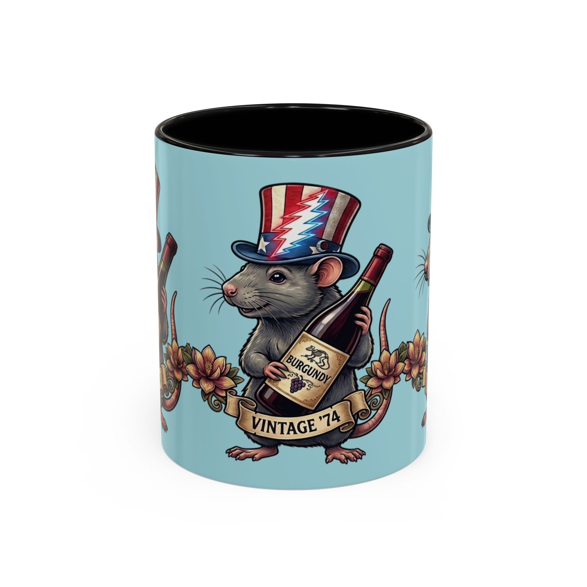 Grateful Dead Wharf rat  Accent Coffee Mug | Vintage '74 , gift for a deadhead dad, mom, friend, brother
