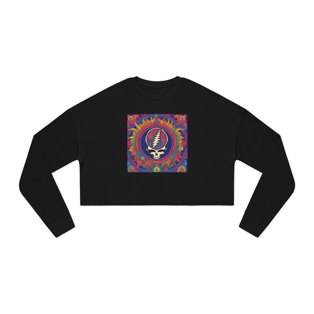 Grateful Dead Steal Your Face Cropped Sweatshirt | Psychedelic Tie-Dye Skull
