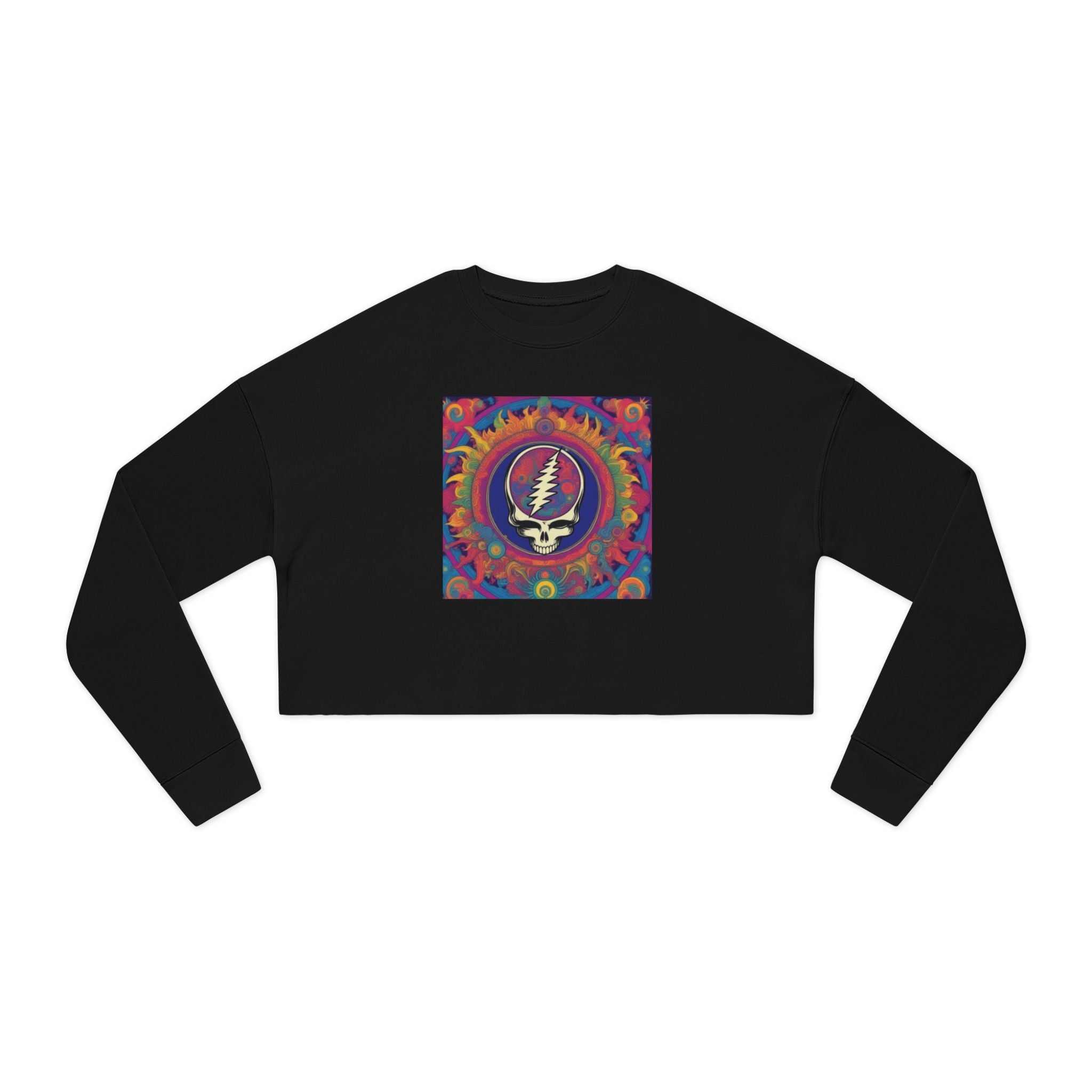 Grateful Dead Steal Your Face Cropped Sweatshirt | Psychedelic Tie-Dye Skull