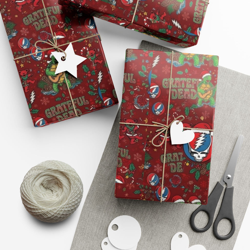 Grateful Dead Pattern Gift Wrap Papers | Christmas Holiday Wrapping Paper