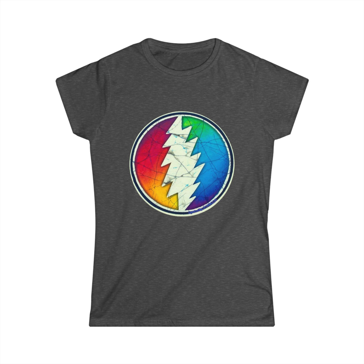 Rainbow Lightning Bolt Circle Tee | Psychedelic Grateful Dead Inspired Shirt