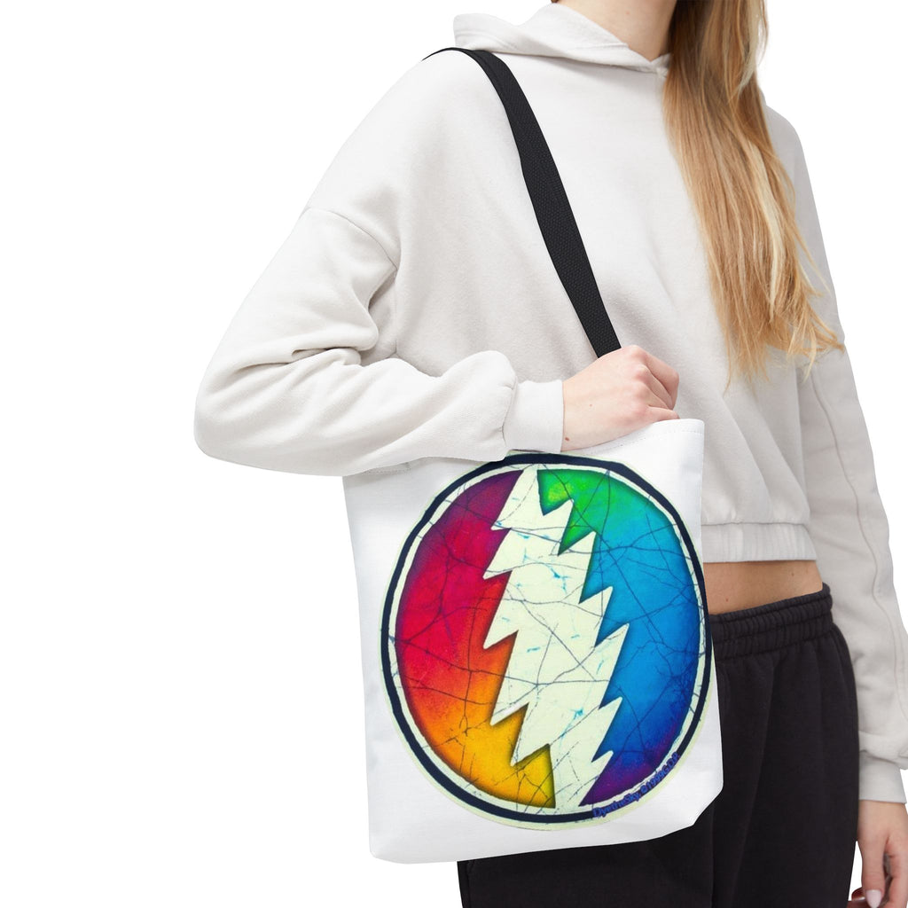 Rainbow Steal Your Face Tote Bag | Psychedelic Grateful Dead Circle