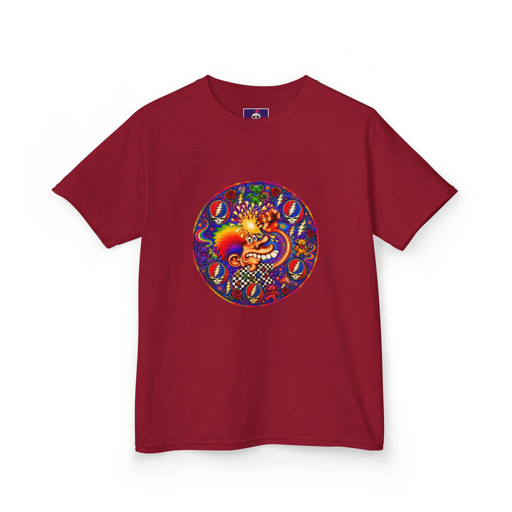 Psychedelic Grateful dead ice cream manKids T-Shirt | Colorful Mandala Circle Design