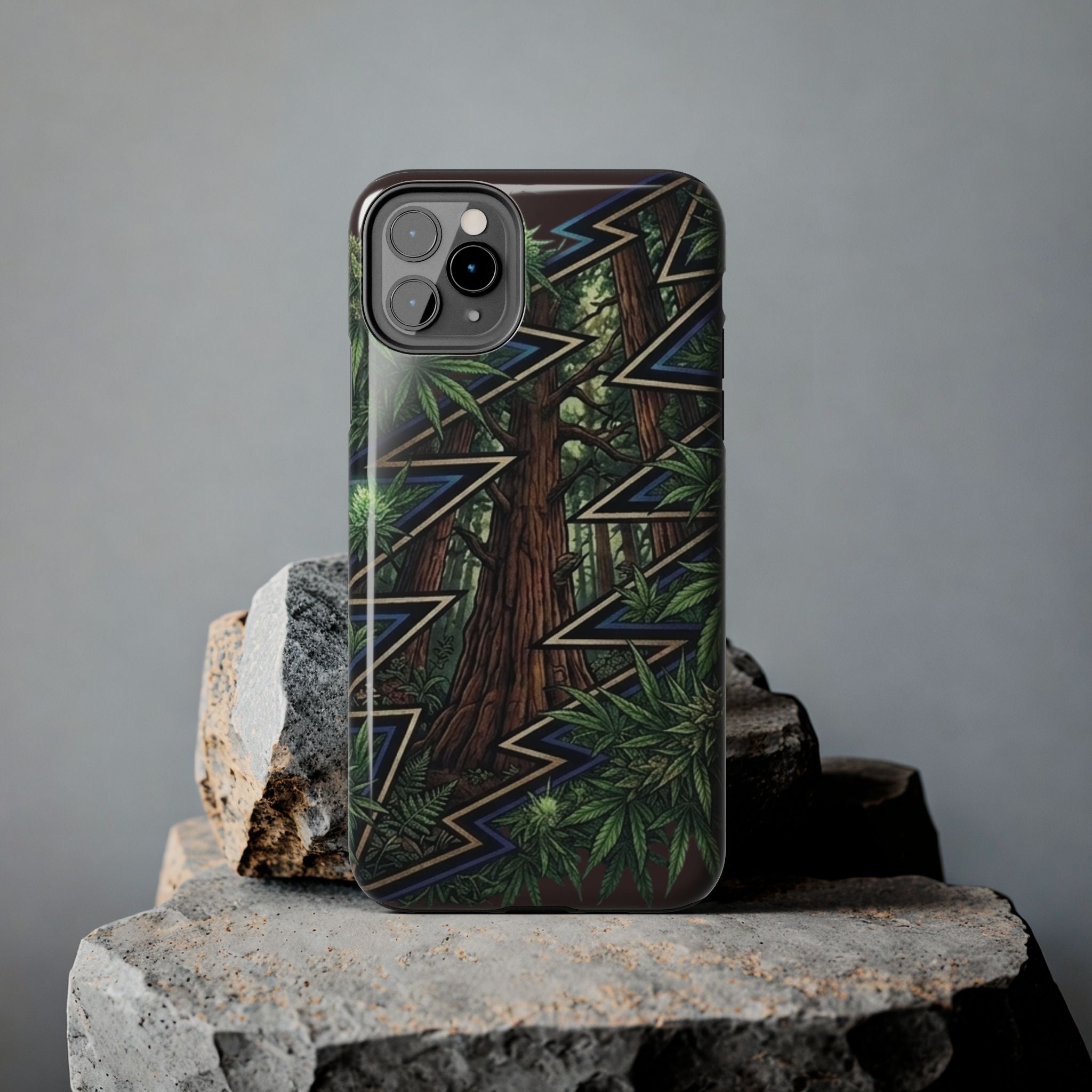 Grateful Dead Norcal Redwood Forest Geometric Lightning Phone Case | Tough Phone Cases