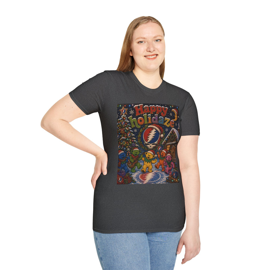 Happy Holidaze Grateful Dead Holiday T-Shirt | Steal Your Face Santa Christmas Tee