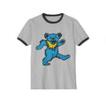 Dancing Blue Bear ringer tee | Vintage Grateful Dead-style bear shirt