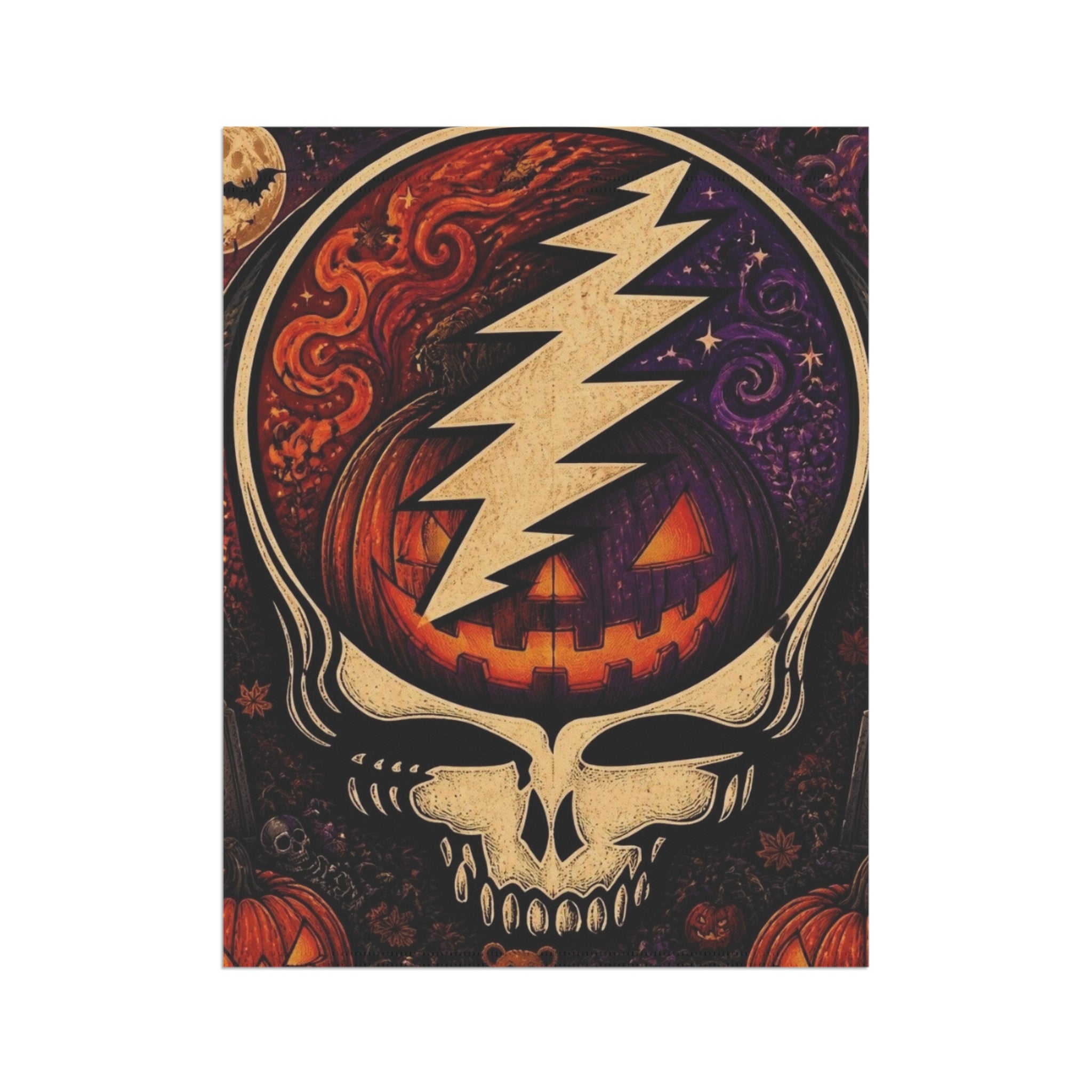 Jack O'Lantern Steal Your Face skull Garden flag | Halloween yard banner, Grateful Dead inspired