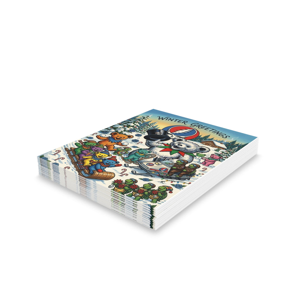 Grateful Dead Winter Greetings Bear Holiday Cards, Gift for deadhead