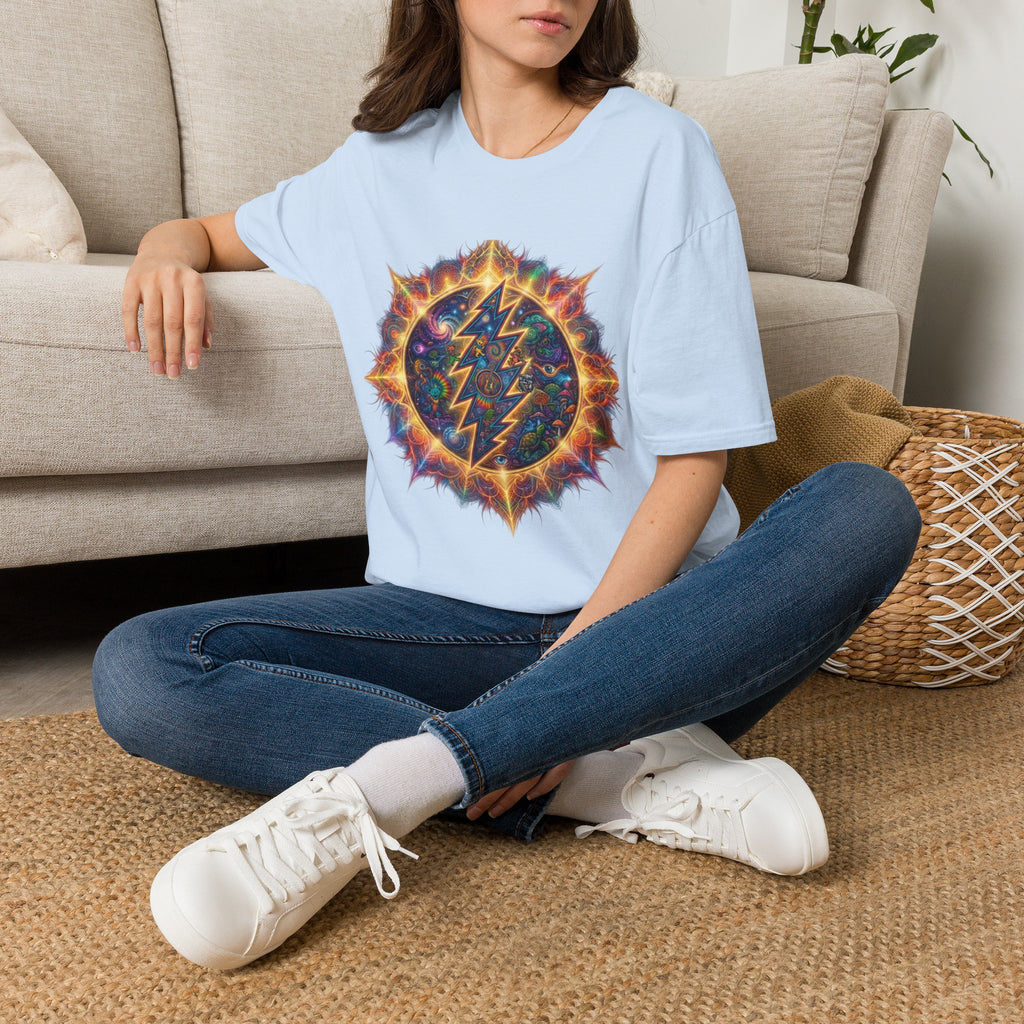 Psychedelic Lightning Mandala T-Shirt | Grateful Dead Inspired Hippie Tee