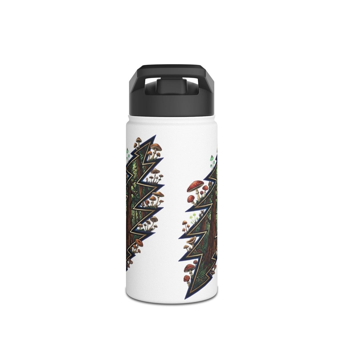 Grateful Dead Woodland Mushroom Lightning Bolt Stainless Steel Water Bottle