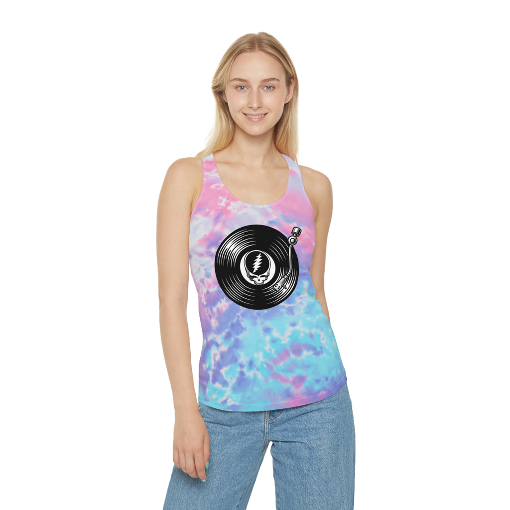 Grateful Dead Vinyl Record Racerback Tank Top | Tie Dye Music Tee