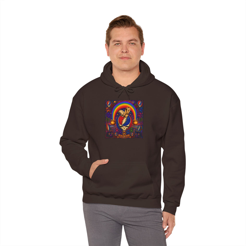Psychedelic Grateful Dead  Hoodie | Rainbow Retro Rock Pullover