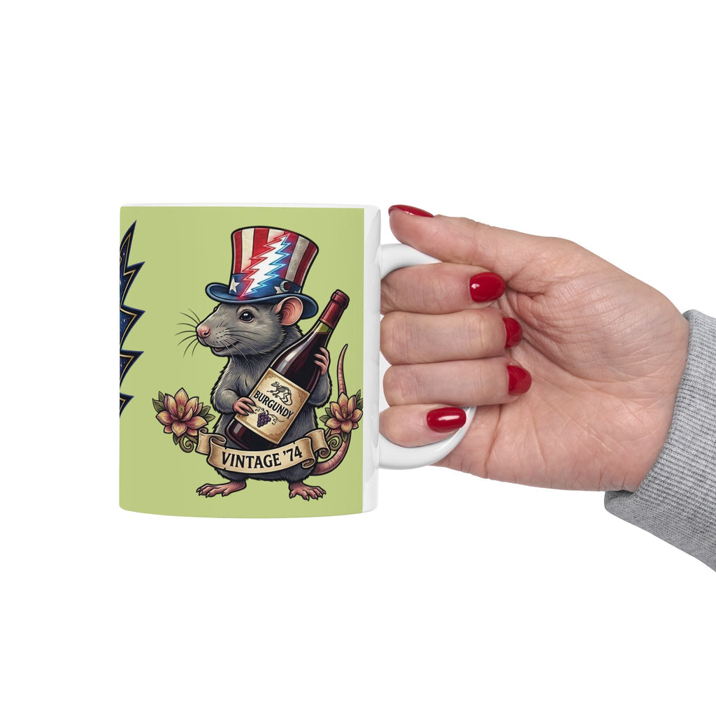 Grateful Dead Wharf Rat  Steal Your Face Skull Mug | Ceramic Coffee Tea Cup, Gift for a deadhead