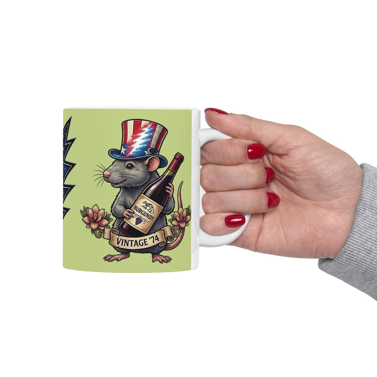 Grateful Dead Wharf Rat  Steal Your Face Skull Mug | Ceramic Coffee Tea Cup, Gift for a deadhead