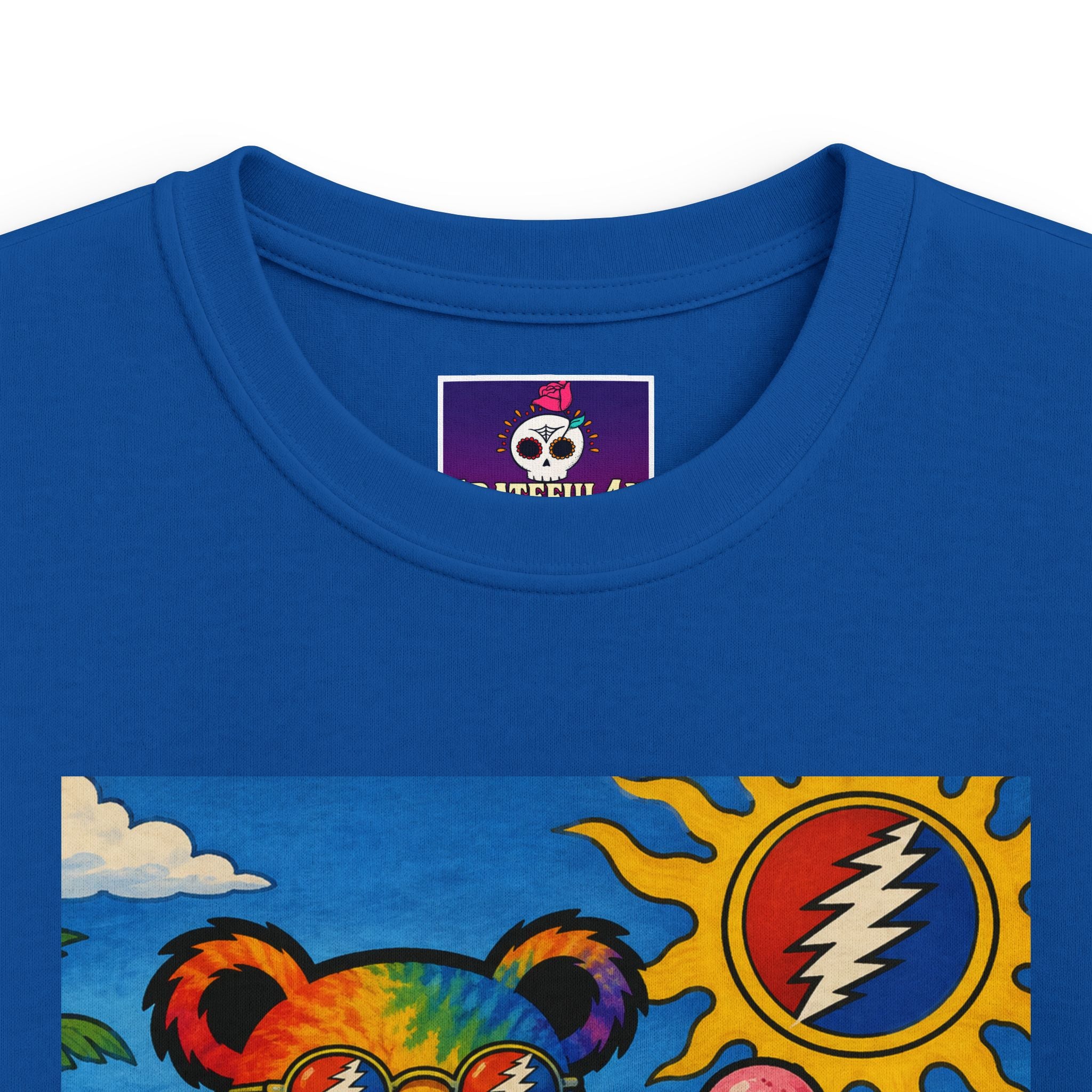 Rainbow Dancing Bear Kids Tee | Sunshine, Flowers, Psychedelic Grateful Dead Art