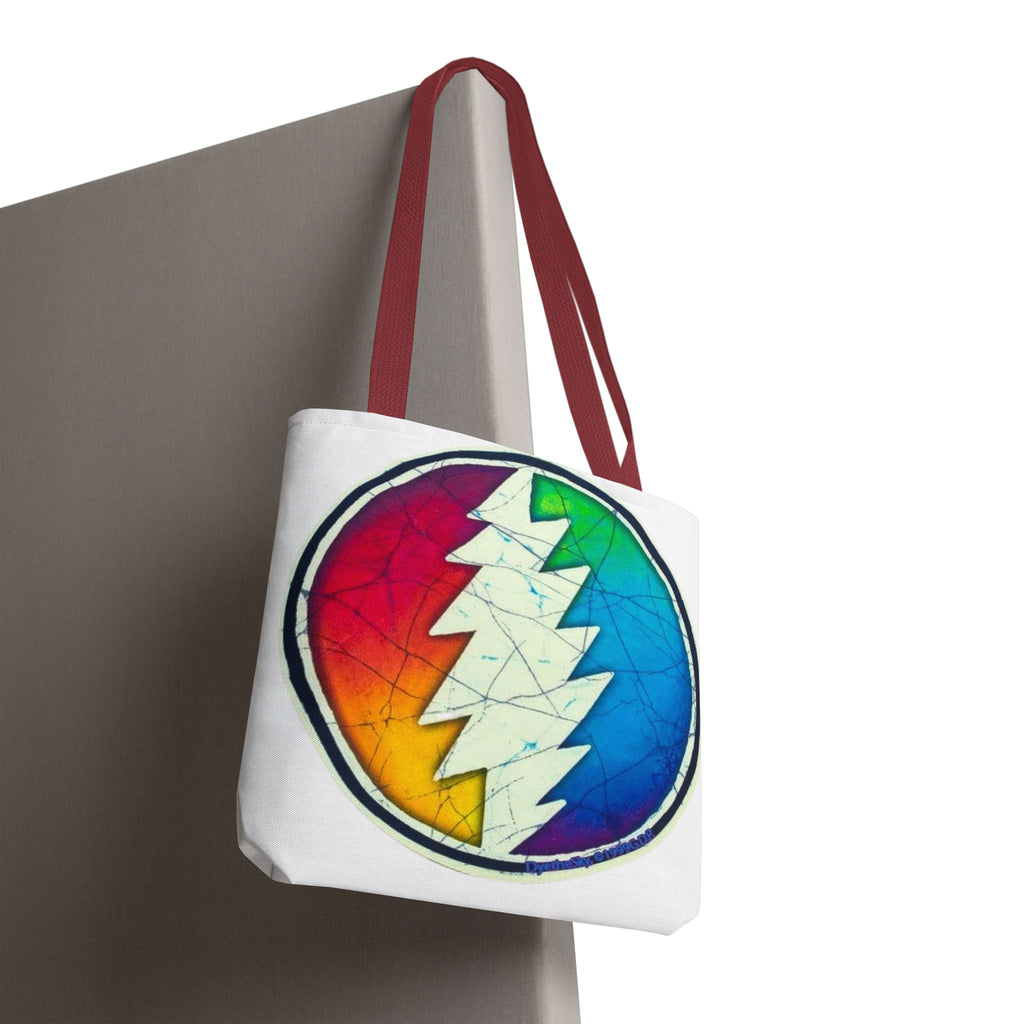 Rainbow Steal Your Face Tote Bag | Psychedelic Grateful Dead Circle