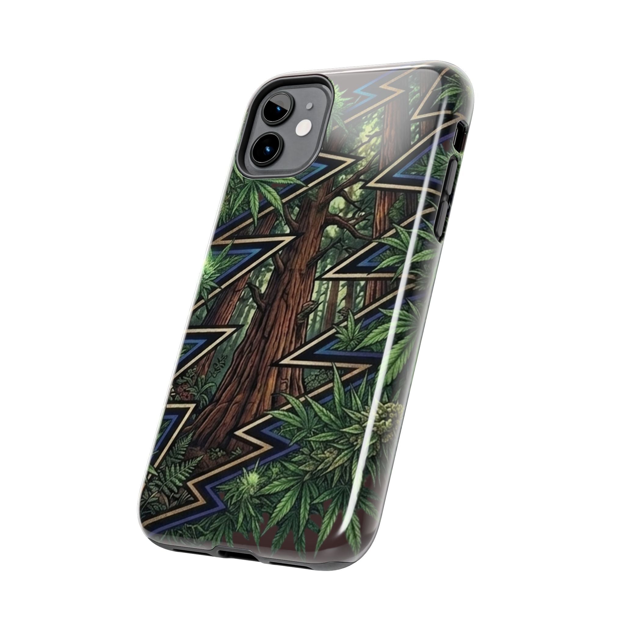 Grateful Dead Norcal Redwood Forest Geometric Lightning Phone Case | Tough Phone Cases