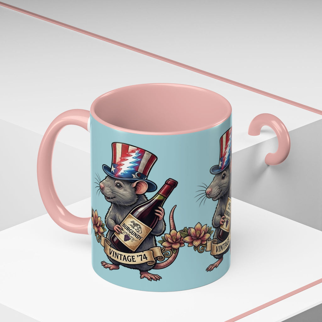 Grateful Dead Wharf rat  Accent Coffee Mug | Vintage '74 , gift for a deadhead dad, mom, friend, brother