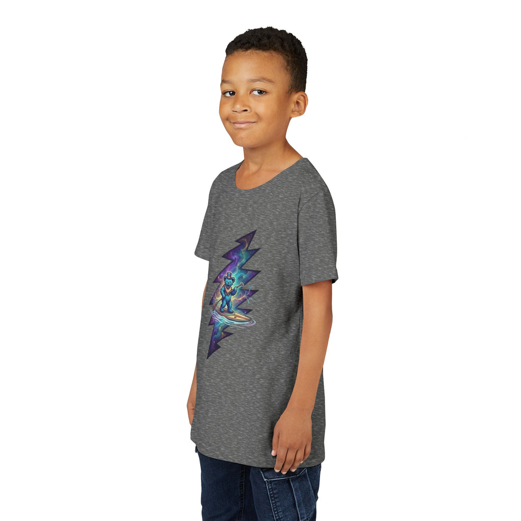 Grateful Dead Cosmic Surfing Bear Youth Tee | Lightning Bolt Space Art