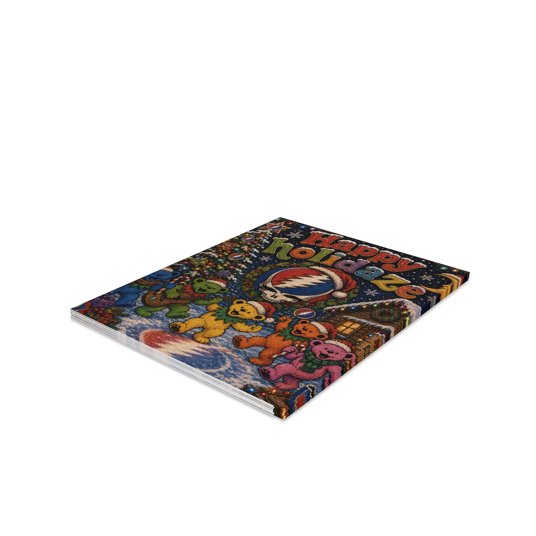 Grateful Dead dancing bears Happy Holidaze Greeting Card