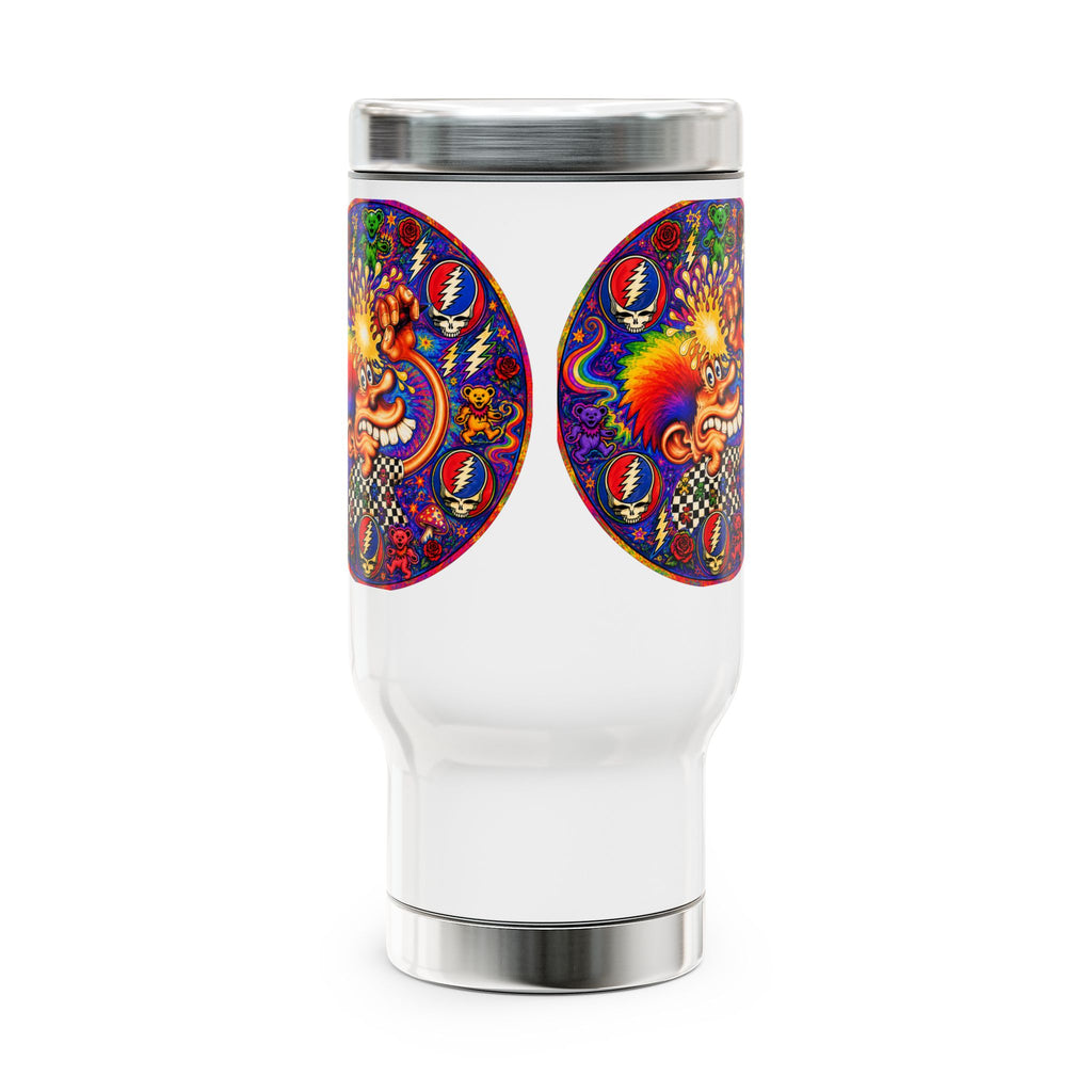 Psychedelic Grateful Dead Dancing Bear Travel Mug | Stainless Steel, gift for a deadhead