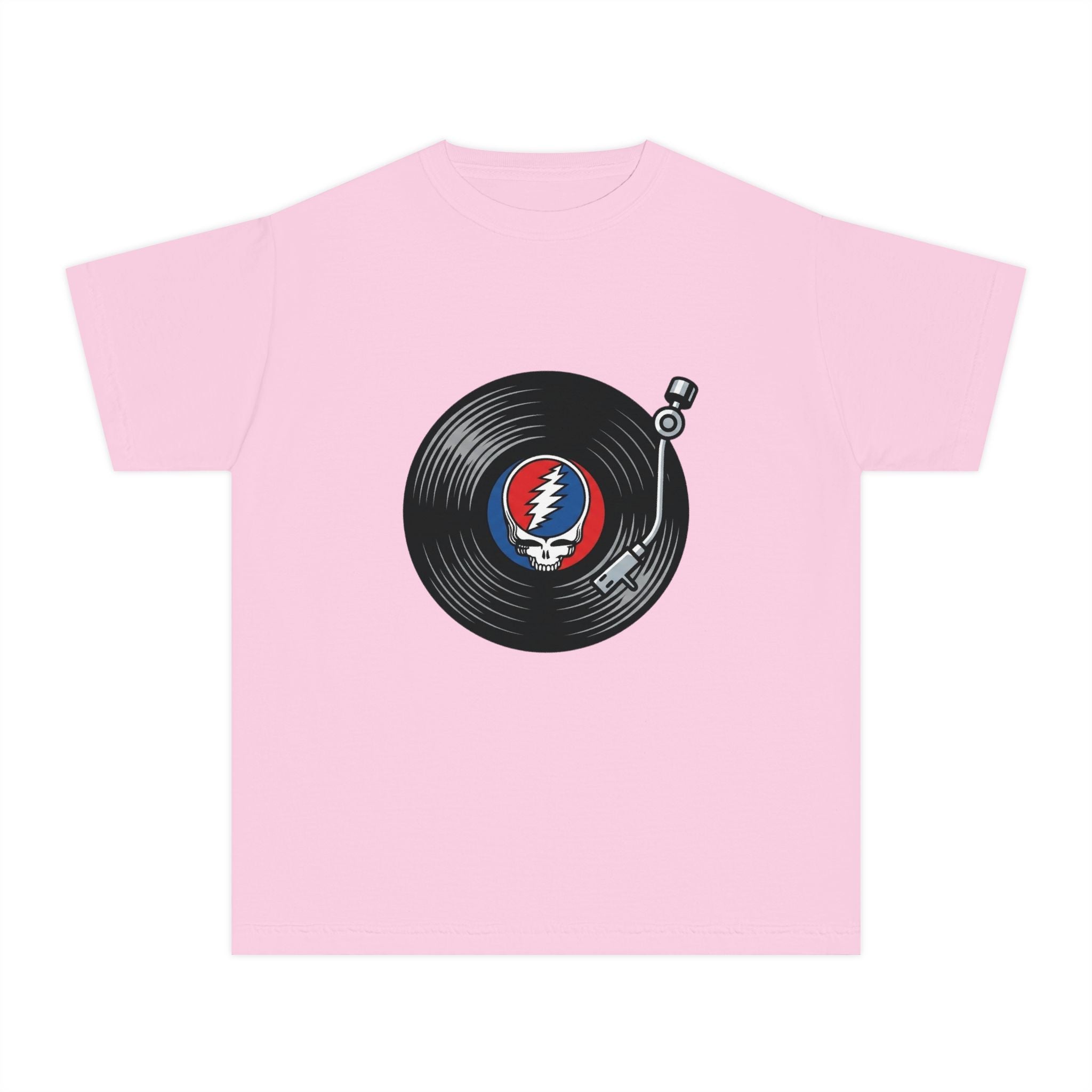 Youth Tee — Retro Vinyl Record Grateful Dead Skull Logo Shirt