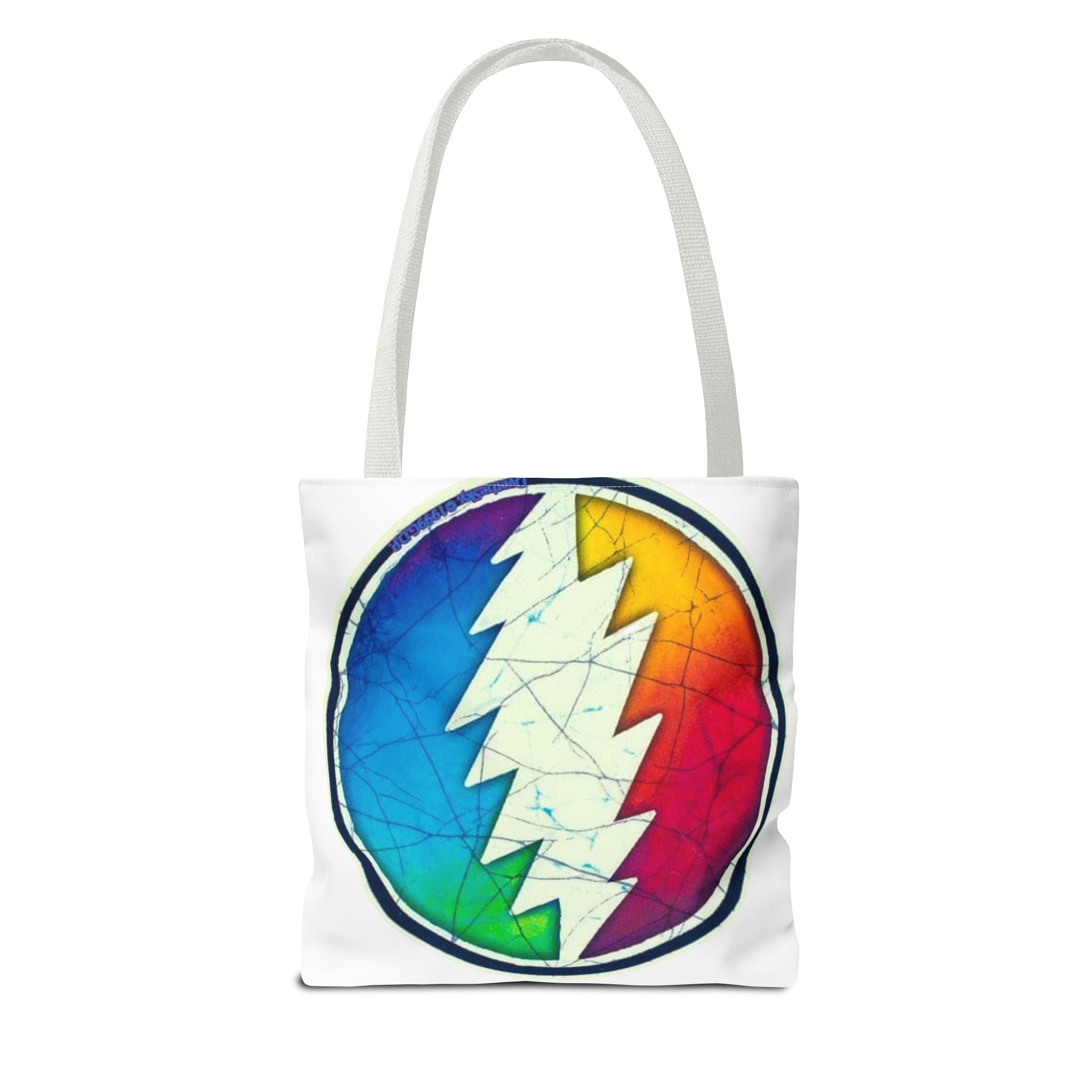 Rainbow Steal Your Face Tote Bag | Psychedelic Grateful Dead Circle